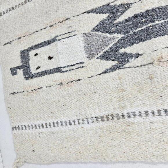 Vintage Native American Navajo Handwoven Wool Yei Tapestry Corn Maiden 27"x15" - Picture 15 of 15